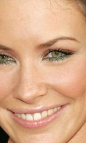 Maquillage d'Evangeline Lilly dans les tons verts