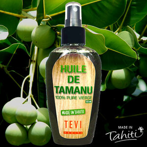 Huile vierge de tamanu 125ml spray, TEVI RAIATEA