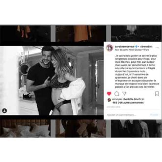 Caroline Receveur annonce sa grossesse sur Instagram 